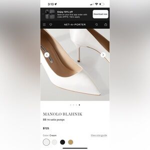 Satin Manolo Blahnik wedding heels with dust bag